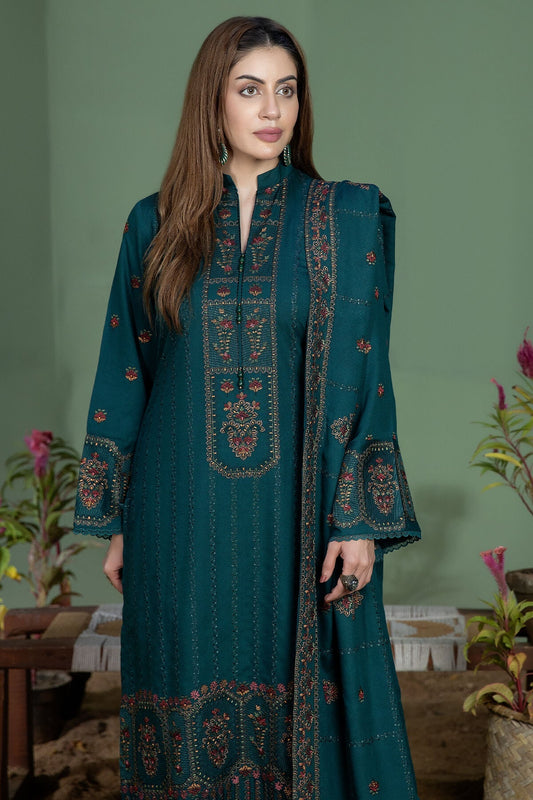 NOOR E FAJAR WINTER UNSTITCHED DHANAK 3PC WITH DHANAK EMBROIDERED SHAWL